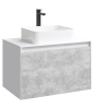 Тумба с раковиной Aqwella 5 Stars Mobi 80 подвесная, белый, бетон светлый (раковина Триумф) &mdash; 