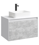 Тумба с раковиной Aqwella 5 Stars Mobi 80 подвесная, белый, бетон светлый (раковина Триумф) — 