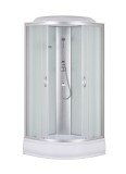 Душевая кабина без гидромассажа,мат.секло,белые зад.стенки,90*90*215см,низкий поддон &mdash; 