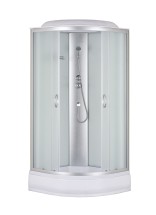 Душевая кабина без гидромассажа,мат.секло,белые зад.стенки,90*90*215см,низкий поддон — 