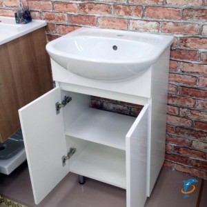 Тумба с раковиной Misty Элегия 45 напольная, белая  (Э-Эле01045-011Н + Misty_БП-Д000001400)