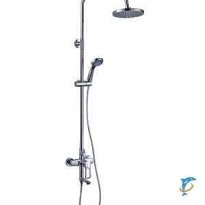 Смеситель Rossinka T40-46 для ванны и душа с регулируемой высотой штанги и лейкой "Тропический дождь"  (T40-46)