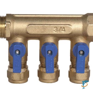 Коллектор Millennium 3/4x16ц 3 выхода синий  (KSS03416)