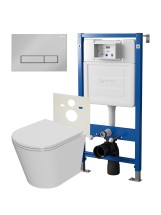 Инсталляция Point Элемент PN45120 + Клавиша Меркурий, хром, PN44831C + Унитаз Виктория PN41061 — 