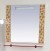 Зеркало Мисти(Misty) Канада 90 с полкой белое/вставка из стекла (кленовый лист)