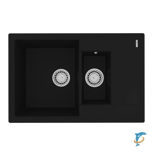 Мойка кухонная Lemark RAMZA 760 с доп.чашей и крылом из кварцгранита  (9910037)