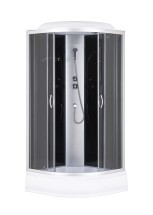 Душевая кабина без гидромассажа,тонир.секло,черные зад.стенки,90*90*215см,низкий поддон — 