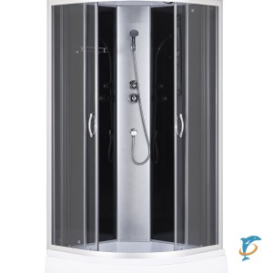 Душевая кабина без гидромассажа,тонир.секло,черные зад.стенки,90*90*215см,низкий поддон (TA-9091G)