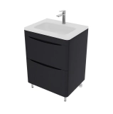 Тумба с раковиной напольная Style Line Бергамо мини 60, люкс plus антискрейтч, графит &mdash; 