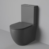 Унитаз напольный Grossman GR-4494GMSQ (640х360х835) безободковый, серый матовый с тонкой крышкой, микролифт, смыв торнадо &mdash; 