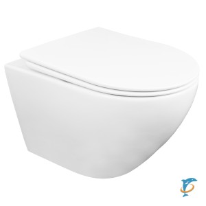 Унитаз подвесной Azario Fatto 360х480х350 безободковый, c быстросъемным сиденьем микролифт (AZ-1049WS) (AZ-1049WS)