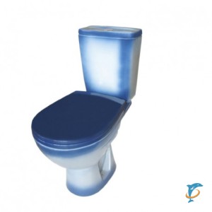 Унитаз-компакт Rosa Cоло синий декор   (Соло синий декор )