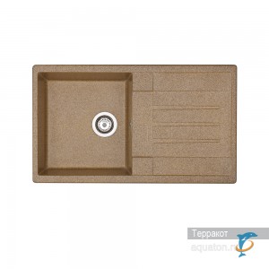 Мойка для кухни из литого мрамора Aquaton Верона прямоугольная с крылом терракотовая 1A710032VR270  (1A710032VR270)