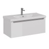 Тумба Lemark BUNO MINI 100 см под 1 раковину, подвесная,1 ящик, цвет корпуса, фасада: Белый глянец &mdash; 