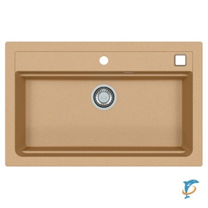 Мойка кухонная Alveus Granital Atrox 40 Beige-G55 790х500х195 с сифоном, бежевая (1140445)
