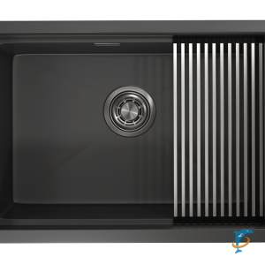 Стальная кухонная мойка Granula KS-6045U черный матовый  (KS-6045U черный матовый)