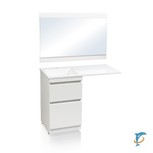 Мебель для ванной El Fante напольная Даллас 110 Люкс белая PLUS левая  (СС-00000438 + СС-00000442 + СС-00000437)