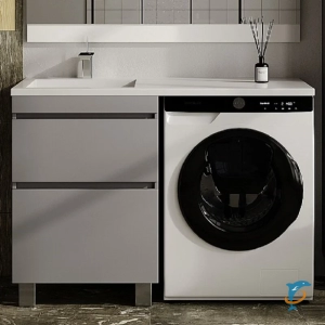 Тумба с раковиной напольная Style Line Estetus Леон 120 L серая  (СС-00002436+СС-00002450)