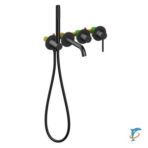 Смеситель встроенный для ванны с душем Timo Saona 2314/03YSM черный (2314/03YSM)