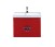 Тумба с раковиной Misty Жасмин 65 с 2-мя ящиками красная эмаль
