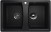 Двухсекционная мойка с отверстием под смеситель ULGRAN U-402 черный
