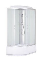 Душевая кабина без гидромассажа,мат.секло,белые зад.стенки,120*80*215см,левая — 