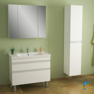 Тумба с раковиной Dreja Grace 60 напольный/подвесной, белый лак  (99.0904 + 641587)