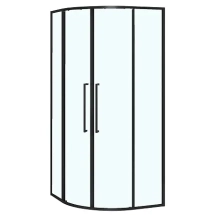 Душевое ограждение Azario SHANGHAI 1000х1000х1950 четверть круга, прозрачное стекло 6 мм, профиль черный матовый (AZ-S43-100-MB-CL) &mdash; 