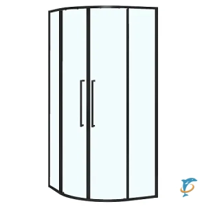 Душевое ограждение Azario SHANGHAI 1000х1000х1950 четверть круга, прозрачное стекло 6 мм, профиль черный матовый (AZ-S43-100-MB-CL)  (AZ-S43-100-MB-CL)