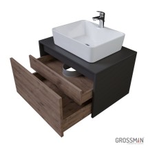 Тумба подвесная Grossman СМАРТ-70 см с 2-я ящиками веллигтон/графит — 