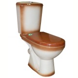 Унитаз-компакт Rosa Cоло коричневый декор — 