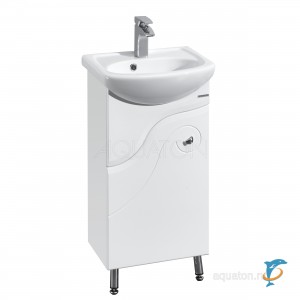 Тумба с раковиной Aquaton Колибри 45 левый , белая (1A065201KO01L + Aquaton_1WH112449)