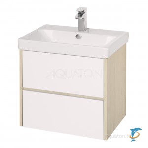 Тумба с раковиной Aquaton Сканди 70 белая, дуб верона (1A251801SDB20 + Aquaton_1WH501628)