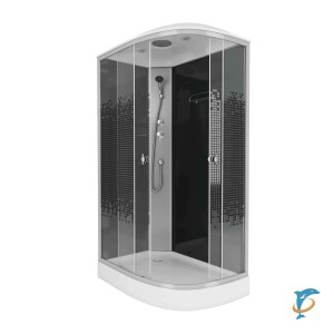 Душевая кабина Niagara Eco NG-4512-14L BLACK (120х80х215) низкий поддон(13см), стекло мозаика  (45121453L)