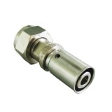 Пресс Переходник Oventrop Cofit P 16 х 2,0 мм х G 3/8 НГ с накидной гайкой (никелированный) — 