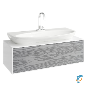 Тумба с раковиной Aqwella 5 Stars Genesis 100 подвесная серый (GEN0110MG+Esc.09.04.D)