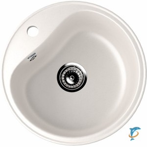Круглая мойка с отверстием под смеситель ULGRAN U-100 белый  (U-100-331)