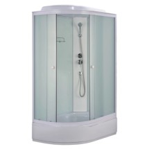 Душевая кабина Loranto 1200х800х2150 правосторонняя, белое заднее стекло, поддон 26 см, матовое стекло 4 мм, профиль белый (CS-985-RTM/W-120) — 
