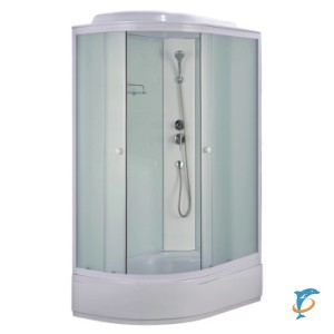 Душевая кабина Loranto 1200х800х2150 правосторонняя, белое заднее стекло, поддон 26 см, матовое стекло 4 мм, профиль белый (CS-985-RTM/W-120) (CS-985-RTM/W-120)