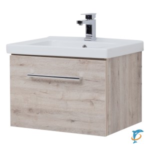 Тумба с раковиной Dreja BIG INN 65 подвесная, дуб кантри (77.0202D+640214)