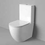 Унитаз напольный Grossman GR-4494MSQ (640х360х835) безободковый, белый матовый с тонкой крышкой, микролифт, смыв торнадо &mdash; 