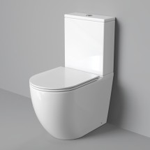 Унитаз напольный Grossman GR-4494MSQ (640х360х835) безободковый, белый матовый с тонкой крышкой, микролифт, смыв торнадо &mdash; 