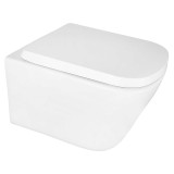 Унитаз подвесной Azario Vesper 360х510х365 безободковый, слив &quot;Скрытое Торнадо&quot;, с быстросъемным сиденьем микролифт (AZ-1373WH) — 