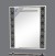 Зеркало Мисти(Misty) Брида 90 с полкой белое/вставка из стекла (спираль)