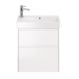 Тумба Dreja SLIM 55 подвесная/напольная 2 ящика, белый глянец &mdash; 