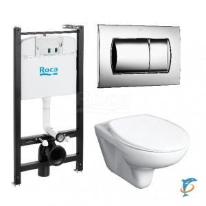 ПЭК Roca Mateo Pack 893100010 подвесной унитаз + инсталляция + кнопка + сиденье (893100010)