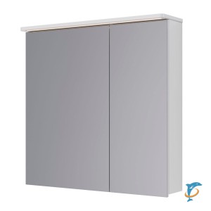 Шкаф зеркальный Lemark ZENON 60х80см 2-х дв. с козырьком-подсветкой, с розеткой, Белый глянец (LM60ZS-Z)