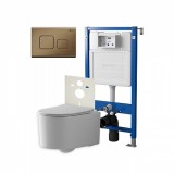 Инсталляция Point Элемент PN45120 + Клавиша Афина бронза брашир PN44041BB +Унитаз Веста PN41701 — 