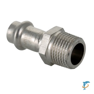 Пресс-фитинг из нержавеющей стали VALTEC 22 мм х 1/2" с наружной резьбой  (VTi.901.I.002204)