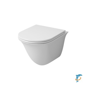 Унитаз GR-4412S (485*360*360) подвесной безободковый с тонкой крышкой  (GR-4412S)